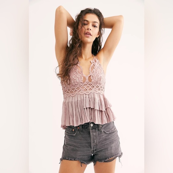 NWT Free People Adella Lace Cami Mauve size S - Picture 1 of 6